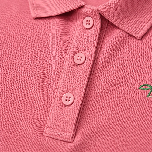 Women's polo dress button placket detail